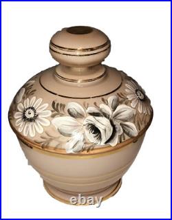 Antique Cased Glass Vanity Set 2 perfume Bottles & jar Germany US Zone