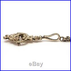 Antique Chatelaine Clip Pin Sterling Watch Fob Tassels Perfume Bottle Basket