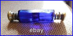 Antique Cobalt Blue Double-Sided Laydown Perfume Bottle