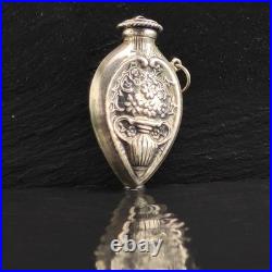 Antique Flower Vase Design Purfume Bottle Sterling Silver Pendant P3002