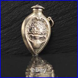 Antique Flower Vase Design Purfume Bottle Sterling Silver Pendant P3002