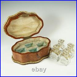 Antique French Perfume Caddy, Signed Alphonse Giroux Paris, Kingwood Box, Gilt B