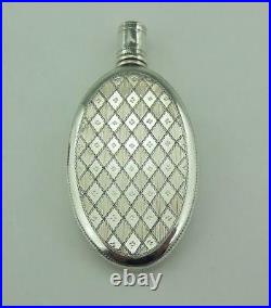 Antique Georgian Solid Silver Perfume / Scent Bottle / Flask