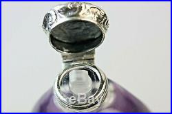 Antique Glass Scent Perfume Bottle Purple Glass overlay