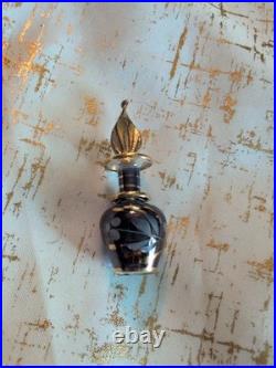 Antique Gold & Purple Glass Perfume Bottle Jar Vtg Rare 3