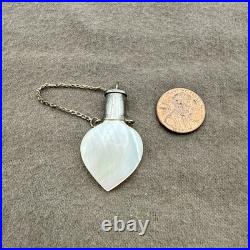 Antique Heart With Silver Top MOTHER OF PEARL Perfume Snuff Bottle