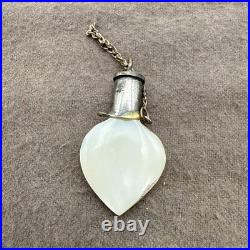 Antique Heart With Silver Top MOTHER OF PEARL Perfume Snuff Bottle