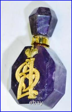 Antique Imperial Fabergé Cut Amethyst Scent Bottle for Empress Alexandra c1900's