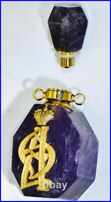 Antique Imperial Fabergé Cut Amethyst Scent Bottle for Empress Alexandra c1900's