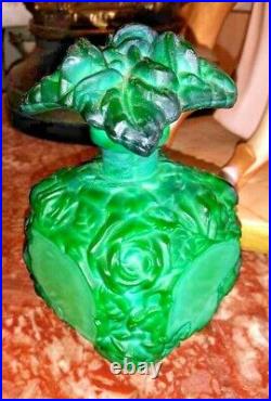 Antique Malachite Glass Perfume bottle, early XX C