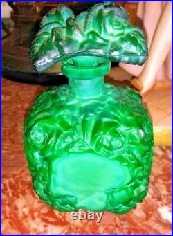 Antique Malachite Glass Perfume bottle, early XX C