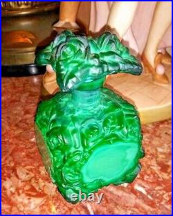 Antique Malachite Glass Perfume bottle, early XX C