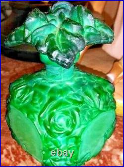 Antique Malachite Glass Perfume bottle, early XX C