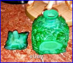 Antique Malachite Glass Perfume bottle, early XX C