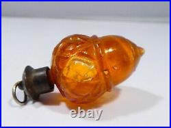 Antique Miniature Amber Perfume Bottle In The Shape Of An Acorn