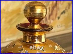 Antique Moser Cranberry Glass Ball Shaped Perfume Bottle Bohemia Austria Hungary