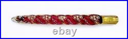 Antique Moser Cranberry Glass & Enamel Tear Catcher/Lay Down Bottle Perfume 7