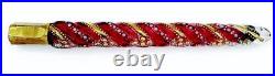 Antique Moser Cranberry Glass & Enamel Tear Catcher/Lay Down Bottle Perfume 7