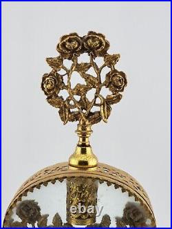 Antique Ornate Gold Ormolu Filigree Perfume Bottle Cherubs Flowers bottle