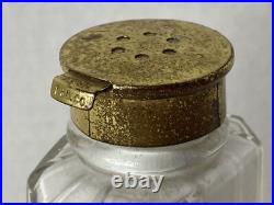 Antique QUELQUES FLEURS Houbigant France Powdered Perfume Talc Glass Bottle VTG