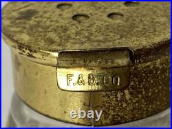 Antique QUELQUES FLEURS Houbigant France Powdered Perfume Talc Glass Bottle VTG