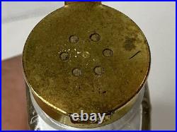 Antique QUELQUES FLEURS Houbigant France Powdered Perfume Talc Glass Bottle VTG