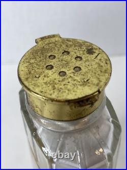 Antique QUELQUES FLEURS Houbigant France Powdered Perfume Talc Glass Bottle VTG