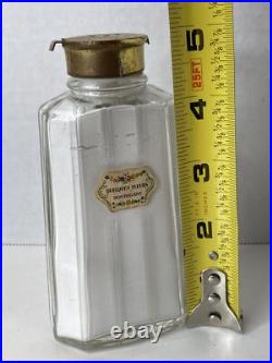 Antique QUELQUES FLEURS Houbigant France Powdered Perfume Talc Glass Bottle VTG