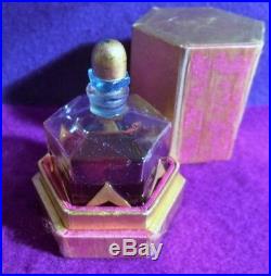 Antique RICHARD HUDNUT GEMEY French glass perfume bottle vtg ART DECO old gilt
