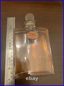 Antique Rare Vintage Eau D Toillete Bottle Houbigant Frosted Stopper