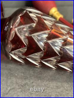 Antique Red Crystal perfume bottle/Scent Bottle /Signed/Art Deco/France C. 1940