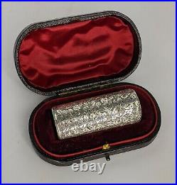 Antique Sampson Mordan Silver Scent Perfume Bottle in Fitted Case London 1891