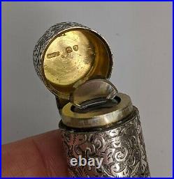 Antique Sampson Mordan Silver Scent Perfume Bottle in Fitted Case London 1891