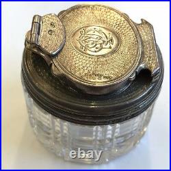 Antique Solid Silver Travelling Inkwell / Perfume Bottle Frances Douglas 1841