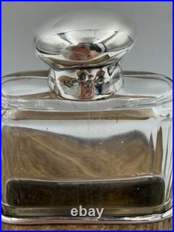 Antique Sterling Silver Mounted Glass Scent Bottle Birmingham 1915 HCD