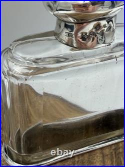 Antique Sterling Silver Mounted Glass Scent Bottle Birmingham 1915 HCD