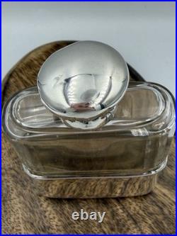 Antique Sterling Silver Mounted Glass Scent Bottle Birmingham 1915 HCD