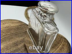 Antique Sterling Silver Mounted Glass Scent Bottle Birmingham 1915 HCD