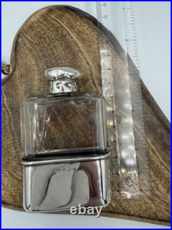 Antique Sterling Silver Mounted Glass Scent Bottle Birmingham 1915 HCD