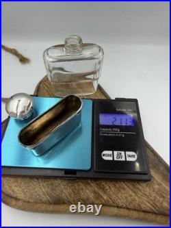 Antique Sterling Silver Mounted Glass Scent Bottle Birmingham 1915 HCD