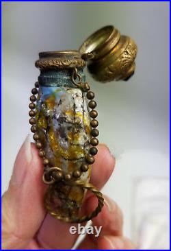 Antique Victorian Art Glass Chatelaine Perfume Bottle