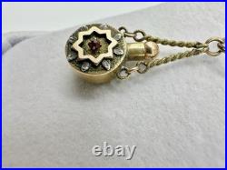 Antique Victorian Gold Filled Snuff Bottle Perfume Pendant Estate Unsigned Read