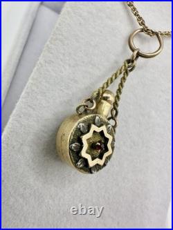 Antique Victorian Gold Filled Snuff Bottle Perfume Pendant Estate Unsigned Read