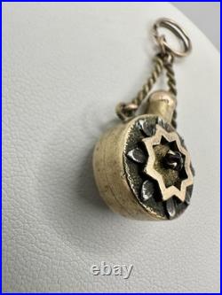 Antique Victorian Gold Filled Snuff Bottle Perfume Pendant Estate Unsigned Read