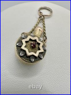 Antique Victorian Gold Filled Snuff Bottle Perfume Pendant Estate Unsigned Read