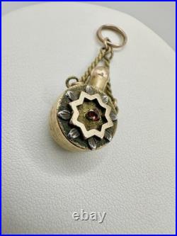 Antique Victorian Gold Filled Snuff Bottle Perfume Pendant Estate Unsigned Read