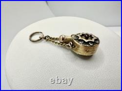 Antique Victorian Gold Filled Snuff Bottle Perfume Pendant Estate Unsigned Read