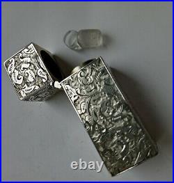Antique Victorian Solid Silver Scent Bottle, B. H. J. Chester 1890