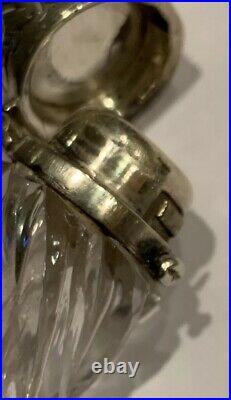 Antique Victorian Sterling Twisted Glass Perfume Scent Bottle