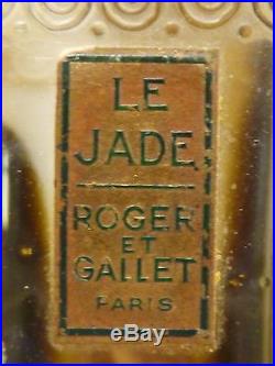 Antique Vintage 1920's Roger & Gallet LE JADE Perfume Parfum Bottle RARE